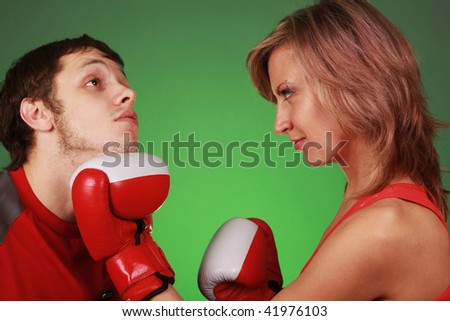 woman hitting man on face