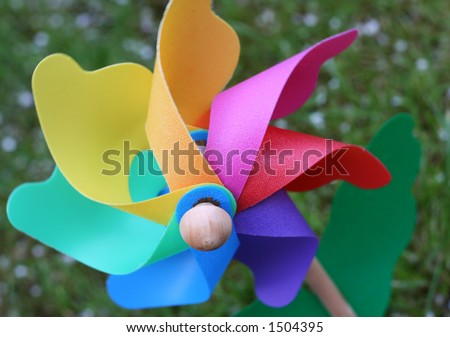 Child\'s multi-coloured windmill toy