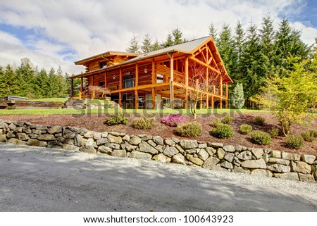 Similar – Image, Stock Photo Pine trees and residential buildings