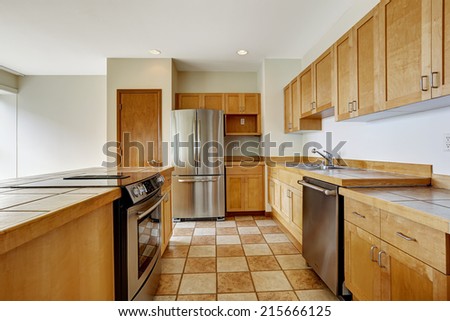 Kitchen area in studio. Down town of Seattle