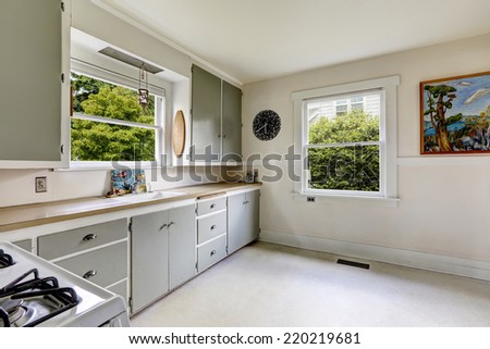 Simple kitchen interior in old house,
