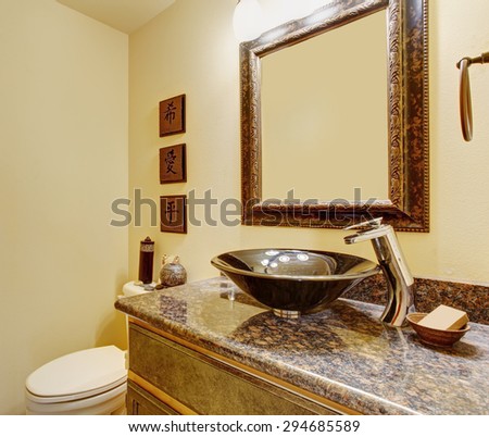 Nice master bathroom with marble counters, and tile floors in luxury home.