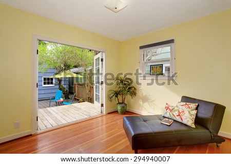 Lovely relaxation room with opening glass doors to back deck.