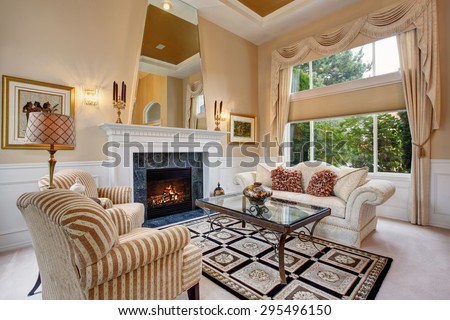 Perfect luxurious living room with elegant decor.