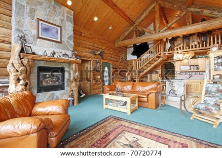 Horse farm log cabin in Washington State