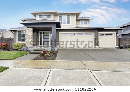 Similar – Image, Stock Photo 2 garages in front of a house wall