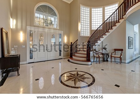 Similar – Image, Stock Photo Stairs with banister, door and ashtray in front of dirty wall
