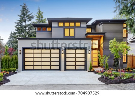 Similar – Image, Stock Photo 2 garages in front of a house wall