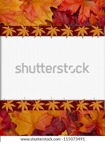 Orange Fall Frame for your message or invitation with copy-space in the middle