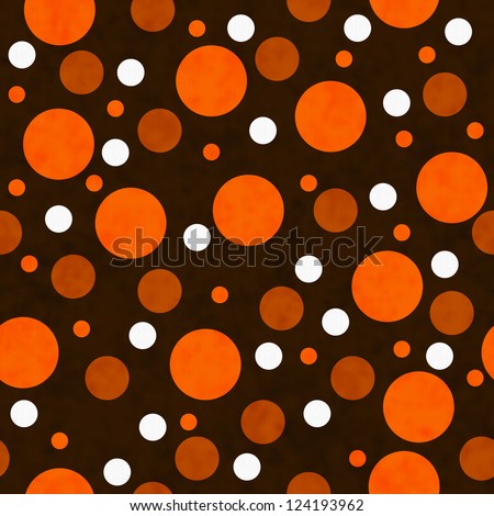 Orange, White And Brown Polka Dot Fabric With Texture Background That ...