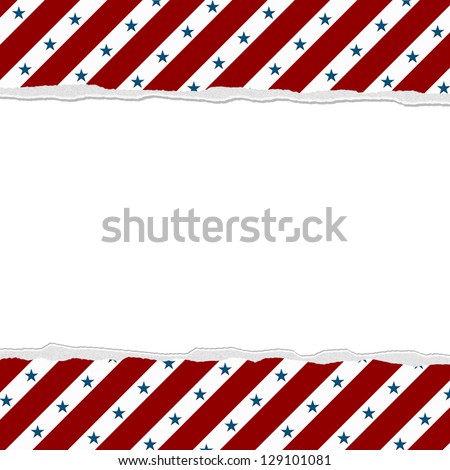 Red Stripes with Blue Stars background for your message or invitation with copy-space in middle