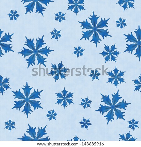 Blue Snowflake Fabric Background that is seamless and repeats