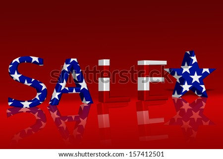The word Sale in 3D in the American flag colors the a star on red, 4th July Sale