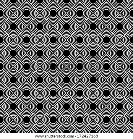 Black and White Circles Tiles Pattern Repeat Background that is seamless and repeats