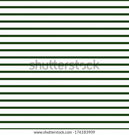 Thin Hunter Green  and White Horizontal Striped Textured Fabric Background that is seamless and repeats