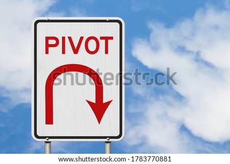 Pivot road sign with U-turn arrow icon with cloud sky 3D Illustration Stok fotoğraf © 