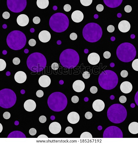 Purple, Gray and Black Polka Dots Pattern Repeat Background that is seamless and repeats