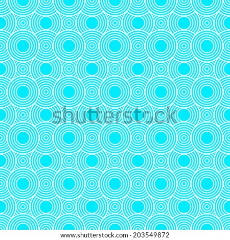 Teal and White Circles Tiles Pattern Repeat Background