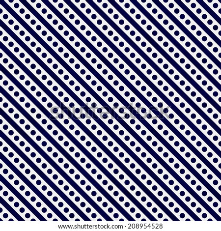 Navy Blue and White Small Polka Dots and Stripes Pattern Repeat Background that is seamless and repeats