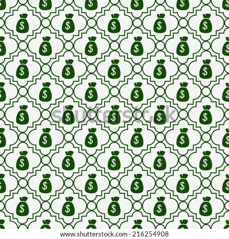 Green and White Money Bag Repeat Pattern Background that is seamless and repeats