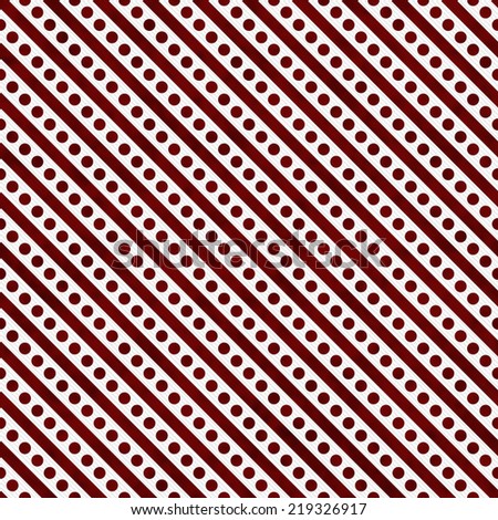 Red and White Small Polka Dots and Stripes Pattern Repeat Background that is seamless and repeats