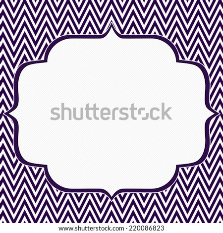 Purple and White Chevron Zigzag Frame Background with center for copy-space, Classic Chevron Zigzag Frame