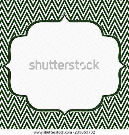 Green and White Chevron Zigzag Frame Background with center for copy-space, Classic Chevron Zigzag Frame