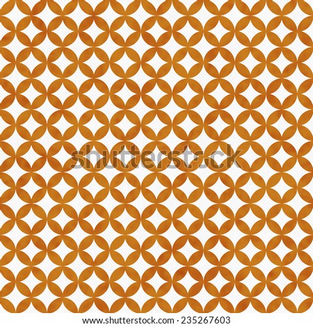 Orange and White Interconnected Circles Tiles Pattern Repeat Background that is seamless and repeats