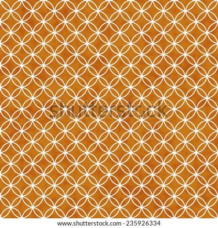 Orange and White Interlocking Circles Tiles Pattern Repeat Background that is seamless and repeats