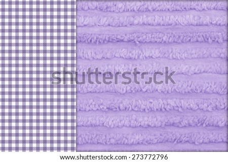 Baby Background, Purple gingham on the side with a chenille purple background with copy-space for your message