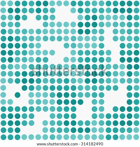 Teal and White Polka Dot Mosaic Abstract Design Tile Pattern Repeat Background that is seamless and repeats