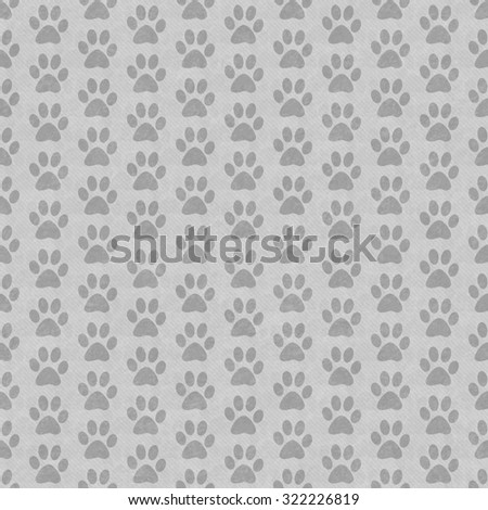 Gray Dog Paw Prints Tile Pattern Repeat Background that is seamless and repeats