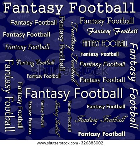 Fantasy Football Design with Blue and White Footballs Pattern Repeat Background that is seamless and repeats