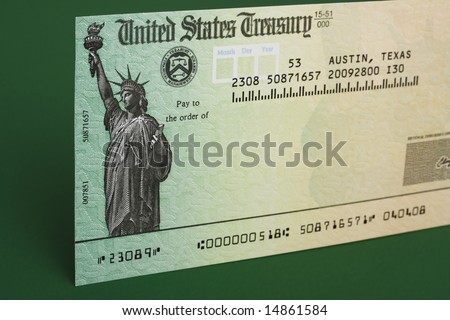 Tax Refund Check With A Green Background Stock Photo 14861584 ...