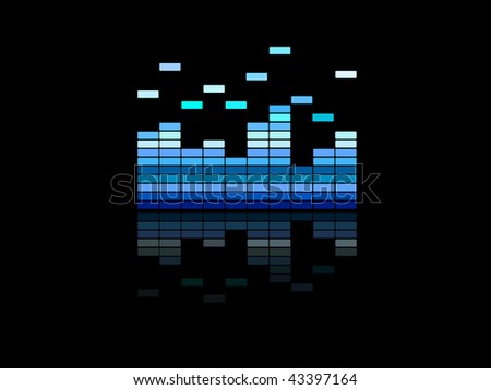 blue music equalizer on black background