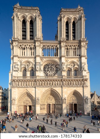 Notre Dame Cathedral, Paris, France, 2 april 2013. Paris tourist attraction
