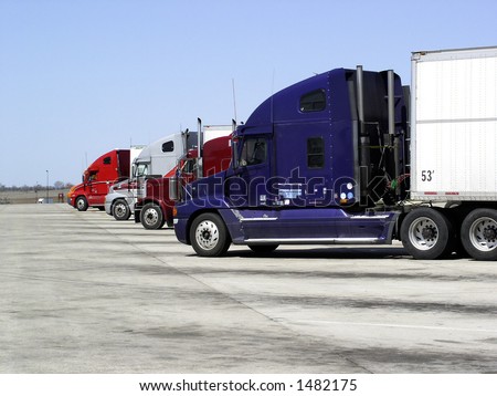 Giant Trucks Resting.   These machines are work and home to countless truckers across America.