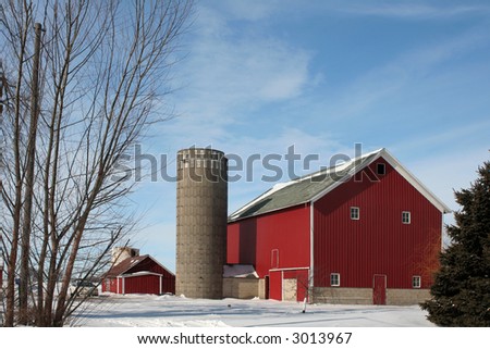 Red barn symbolic of farm life