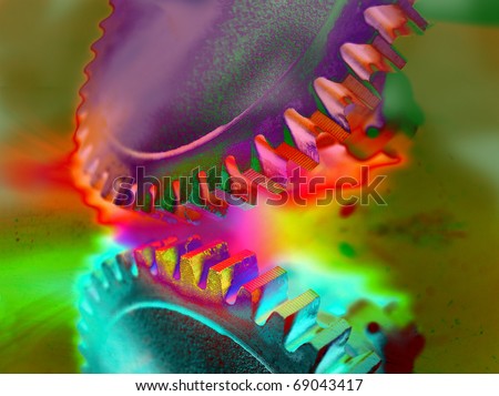 Abstract Gears in false color