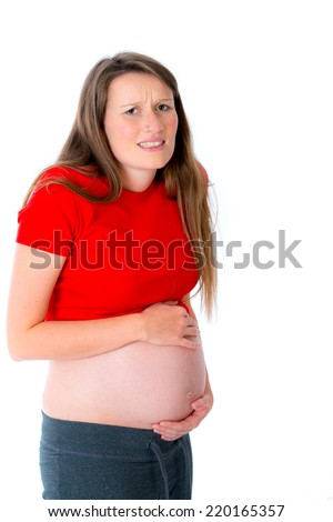 young woman has labor pains