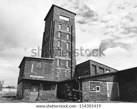 Red Tower of Death. Uranium ore was crushing and sorting there in 50th years 20th century. For work were used political prisoners of communism regime. Uranium ore was sent to the USSR. Czech republic.