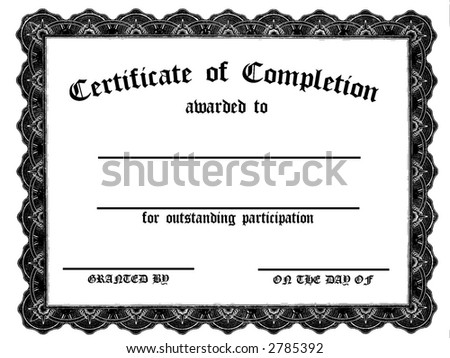 Customizable Certificate Of Completion Stock Photo 2785392 : Shutterstock