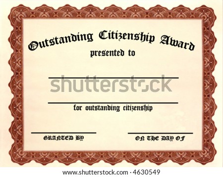 Customizable Outstanding Citizenship Award