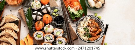 Similar – Image, Stock Photo Table with sushi in restaurant