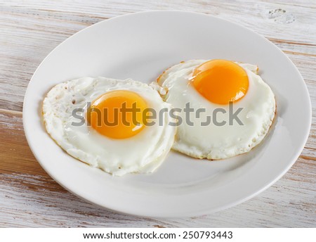 Two fried eggs for healthy breakfast . 商業照片 © 