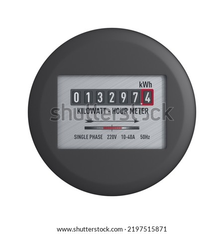 Kilowatt hour electric meter on white background. Isolated 3D illustration ストックフォト © 