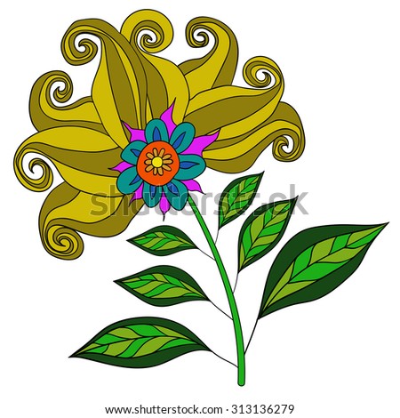 Autumn Background design. VECTOR flower yellow 1