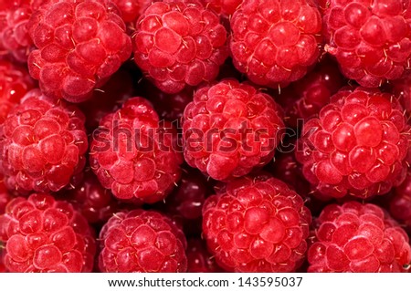 Fresh organic raspberry, bio-fruits from local farm and garden