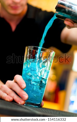 Similar – Image, Stock Photo Blue drink and bartender tools on table