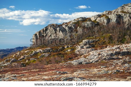 Norwegian mountain landscape in spring season
